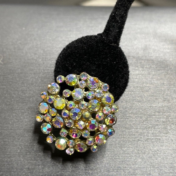 Vintage AB rhinestone button 1” earring’s post. - Picture 3 of 7